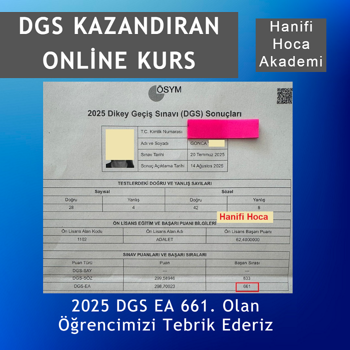 DGS EA Türkiye 661. derece