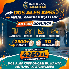 ALES KPSS DGS Kampı 2026 | Hanifi Hoca 40 Günlük Final Kampı | DGS 7 ve 27 Dereceleri Bu Kamptan Çıktı! Başlangıç 8 Haziran