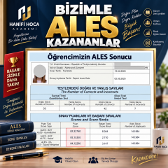 ALES Online Kurs 2027 | 1200 Saat Canlı Ders | Hanifi Hoca - 15 Kitap + 30 Deneme