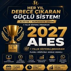 ALES Online Kurs 2027 | 1200 Saat Canlı Ders | Hanifi Hoca - 15 Kitap + 30 Deneme