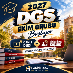 DGS Online Kurs 2027 | 1200 Saat Canlı Ders, 15 Kitap, 30 Deneme + Rehberlik ve Düzenli Takip (Tüm Dersler Paketi) EKİM GRUBU