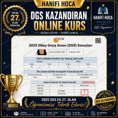 DGS Online Kurs 2027 | 1200 Saat Canlı Ders, 15 Kitap, 30 Deneme + Rehberlik ve Düzenli Takip