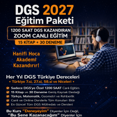 DGS Online Kurs 2027 | 1200 Saat Canlı Ders, 15 Kitap, 30 Deneme + Rehberlik ve Düzenli Takip