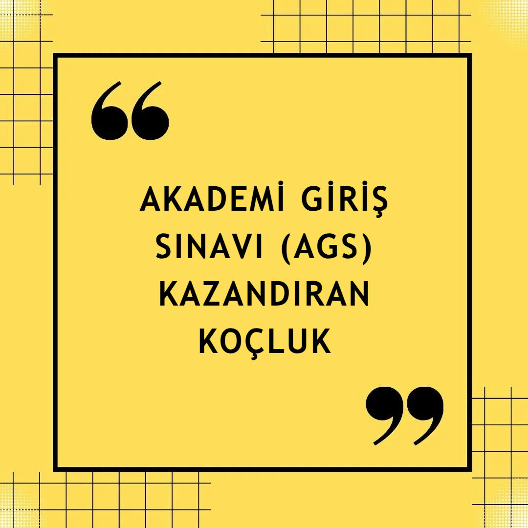 AGS Koçluk - Akademi Giriş Sınavı (1 Aylık) KONTENJAN DOLU