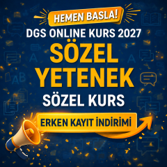 DGS Online Sözel Yetenek Kursu 2027 | Türkçe, Sözel Mantık, Rehberlik