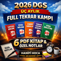 2026 DGS Üç Aylık Full Tekrar Kampı | 6 PDF Kitap ve 20 Deneme