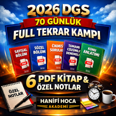 2026 DGS Son 70 Günlük Tekrar Kampı | 6 PDF Kitap 20 Deneme (2. ve Son Grup) GEÇ KALMA!
